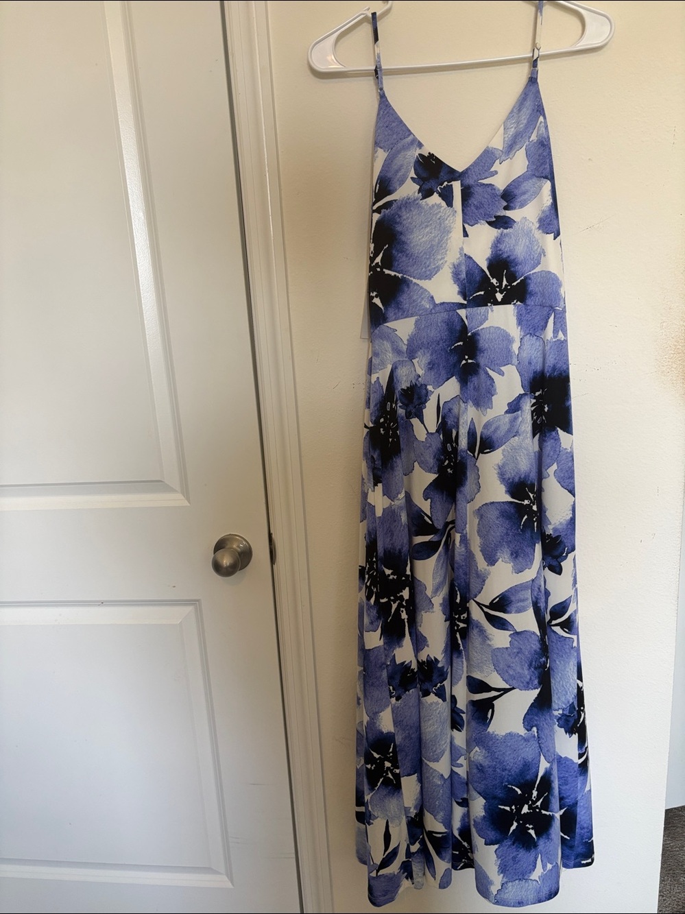 Blue Floral Wrap Maxi Dress - Picture 2 of 4